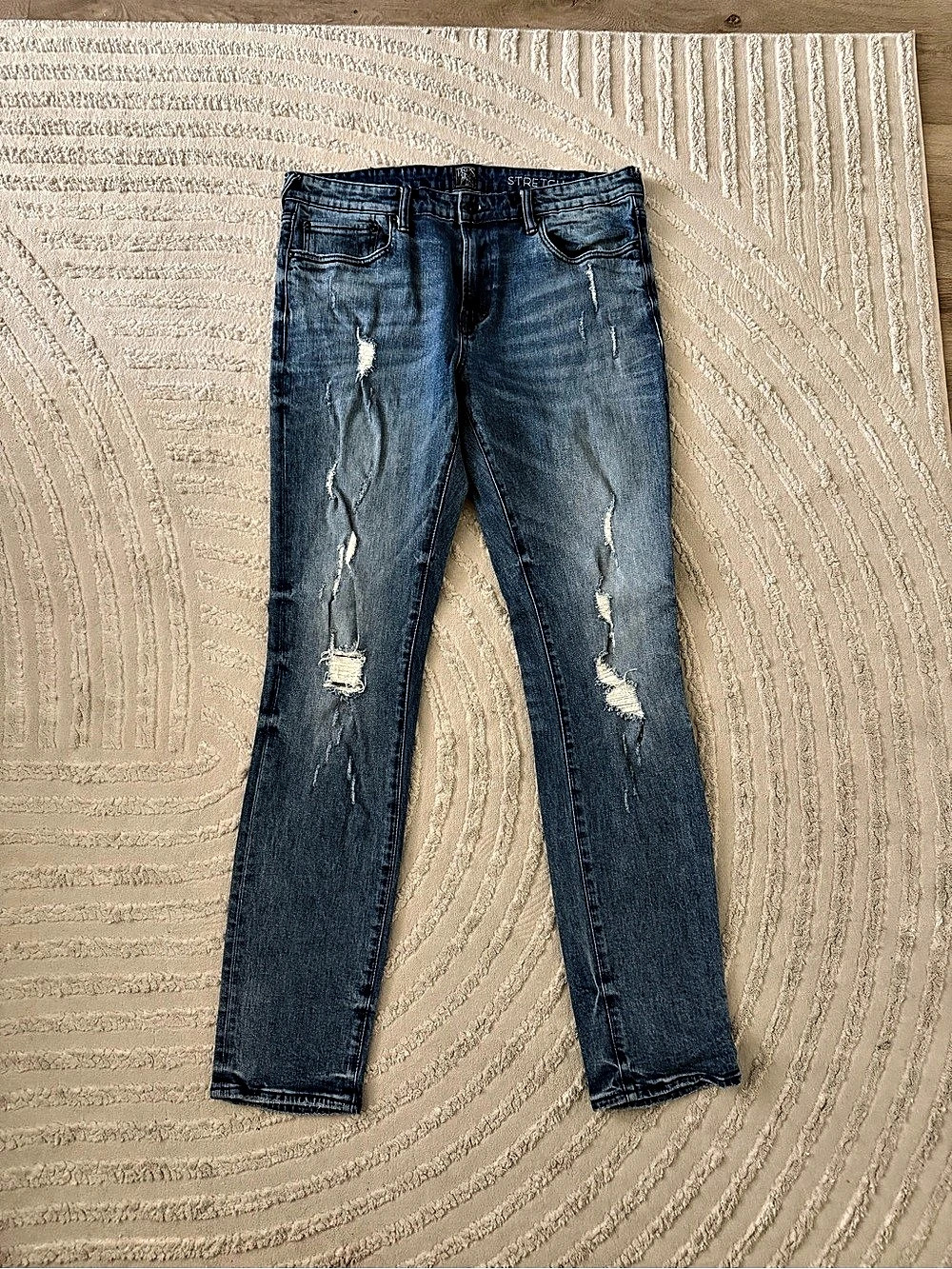 Men’s PRPS Distressed Skinny Jeans in Blue Waist 36